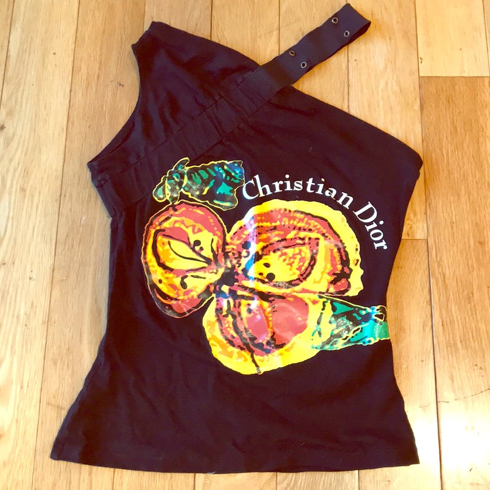 Christian Dior Flower Asymmetrical Tank